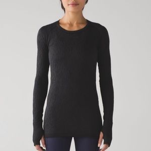 Lululemon Rest Less Pullover Textured Black Top